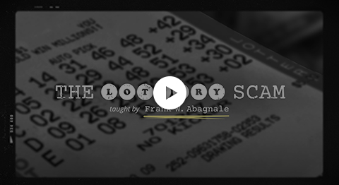 Video still of the Lottery scam