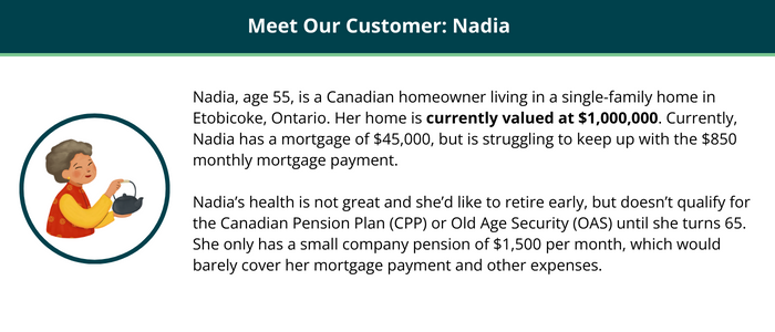 Reverse Mortgage Example where CHIP helps Canadian Homeowners pay for home renovation